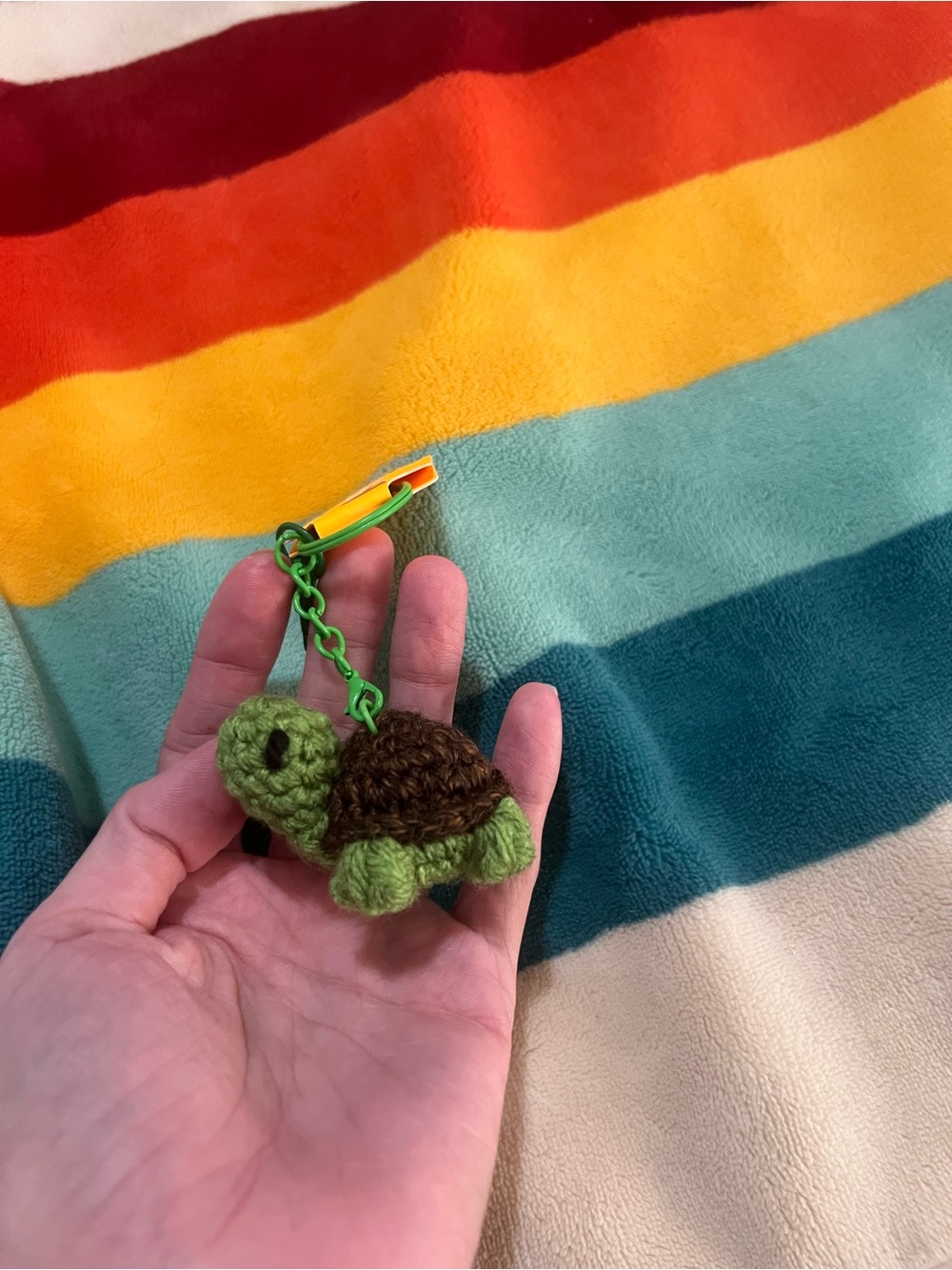 Mini Crocheted Turtle Keychain 🐢 - Picture 3 of 9